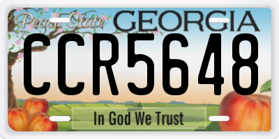 GA license plate CCR5648