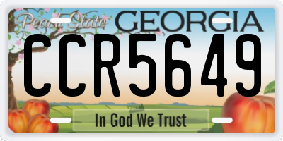 GA license plate CCR5649