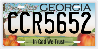 GA license plate CCR5652