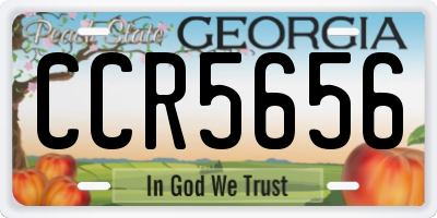GA license plate CCR5656