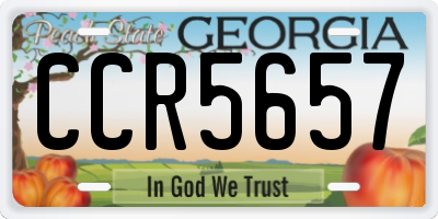 GA license plate CCR5657