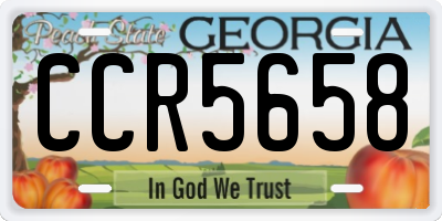 GA license plate CCR5658