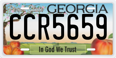 GA license plate CCR5659