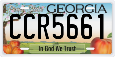 GA license plate CCR5661