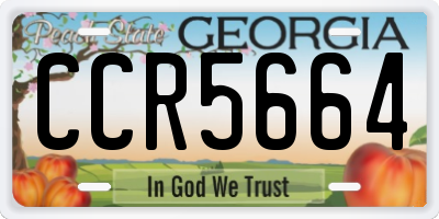 GA license plate CCR5664