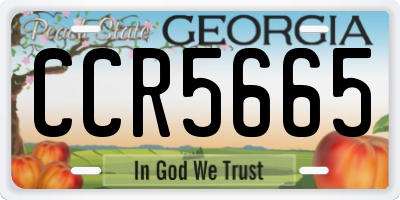 GA license plate CCR5665