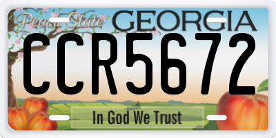 GA license plate CCR5672