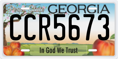 GA license plate CCR5673