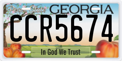 GA license plate CCR5674