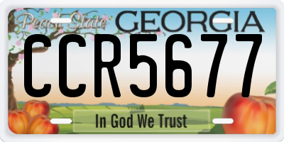 GA license plate CCR5677
