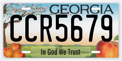 GA license plate CCR5679