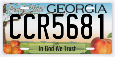 GA license plate CCR5681