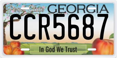 GA license plate CCR5687
