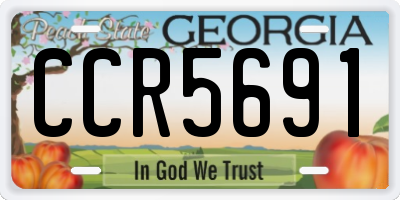 GA license plate CCR5691