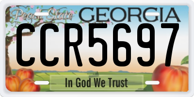 GA license plate CCR5697