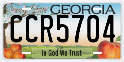 GA license plate CCR5704