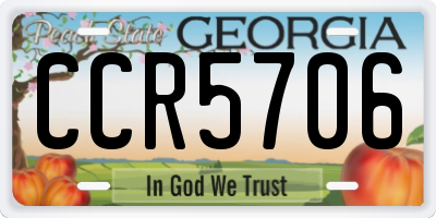 GA license plate CCR5706