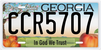 GA license plate CCR5707