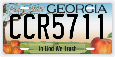 GA license plate CCR5711