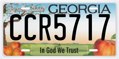 GA license plate CCR5717