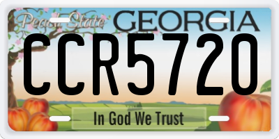 GA license plate CCR5720