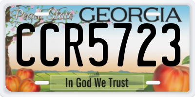 GA license plate CCR5723