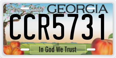 GA license plate CCR5731