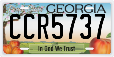 GA license plate CCR5737