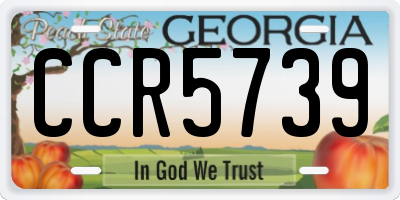 GA license plate CCR5739