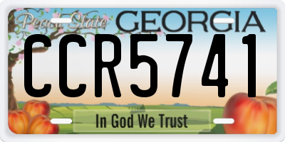 GA license plate CCR5741