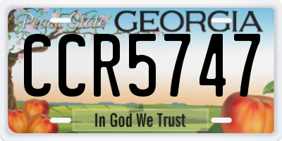 GA license plate CCR5747
