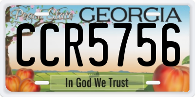 GA license plate CCR5756