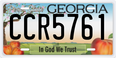 GA license plate CCR5761