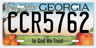 GA license plate CCR5762
