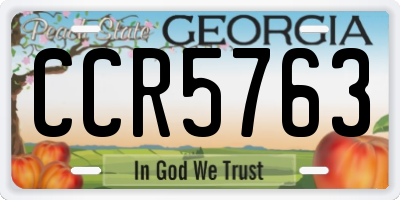 GA license plate CCR5763