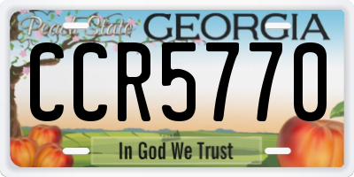 GA license plate CCR5770