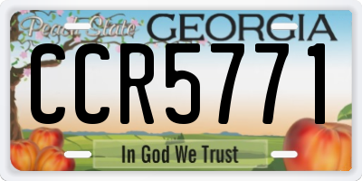 GA license plate CCR5771