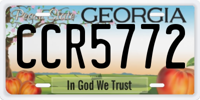 GA license plate CCR5772