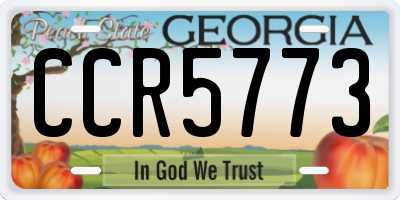 GA license plate CCR5773