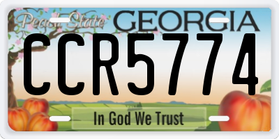 GA license plate CCR5774