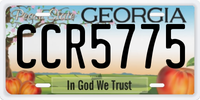 GA license plate CCR5775