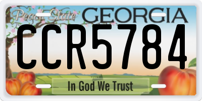 GA license plate CCR5784