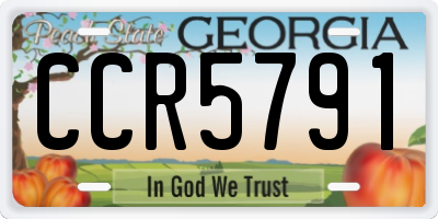 GA license plate CCR5791