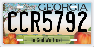 GA license plate CCR5792