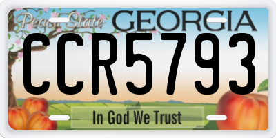 GA license plate CCR5793