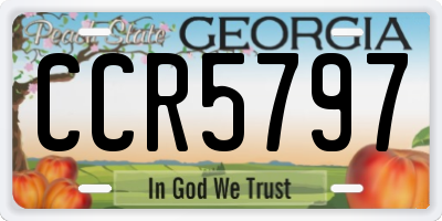 GA license plate CCR5797