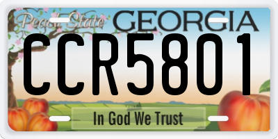 GA license plate CCR5801