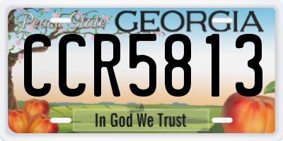 GA license plate CCR5813