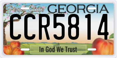 GA license plate CCR5814