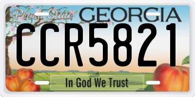 GA license plate CCR5821
